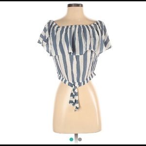 American eagle blue & white stripped top